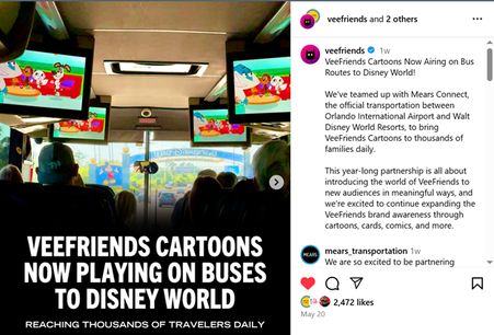 VeeFriends and Mears Connect Partnership Announcement on Instagram